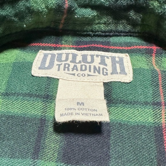 Duluth Trading Co. | Men | Green Plaid Flannel LS Button Front Shirt | Medium - Picture 8 of 10